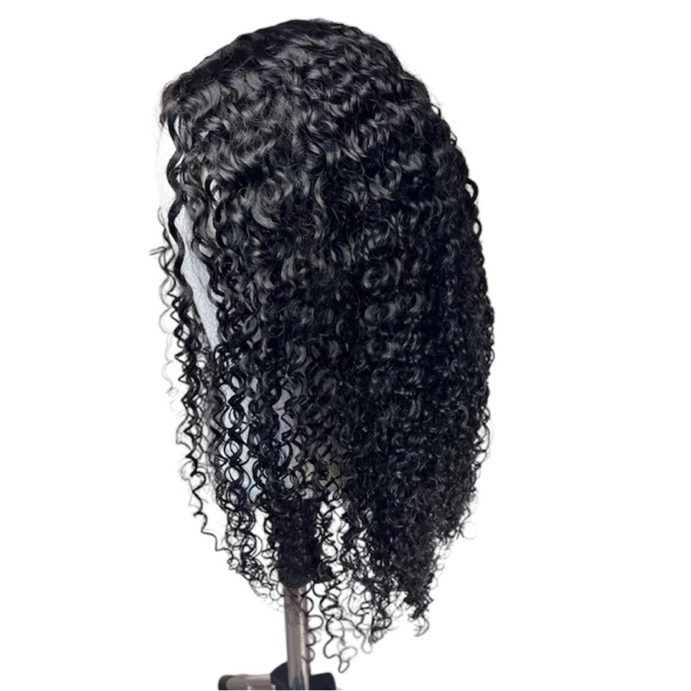 UNICE Jerry Curly Seamless V Part 22 Inch Human Hair Glueless Wig